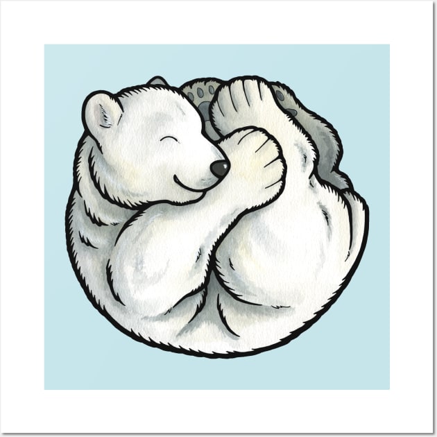 Sleeping polar bear cub Wall Art by animalartbyjess